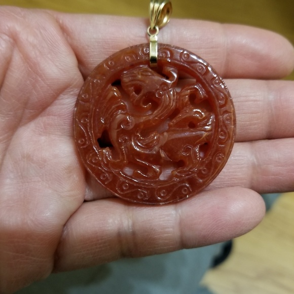 Jewelry Vintage 14k Red Jade Pendant Poshmark